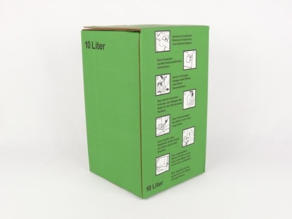 Karton Bag in Box 10 Liter grün, Saftkarton, Faltkarton, Apfelsaft-Karton, Saftschachtel, Schachtel. - Bild 2